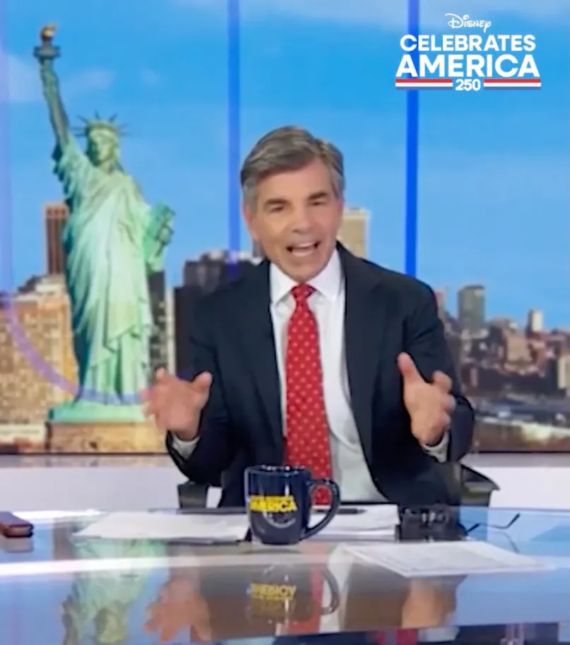 George Stephanopoulos discussing Taylor Swift and Travis Kelce's vows.