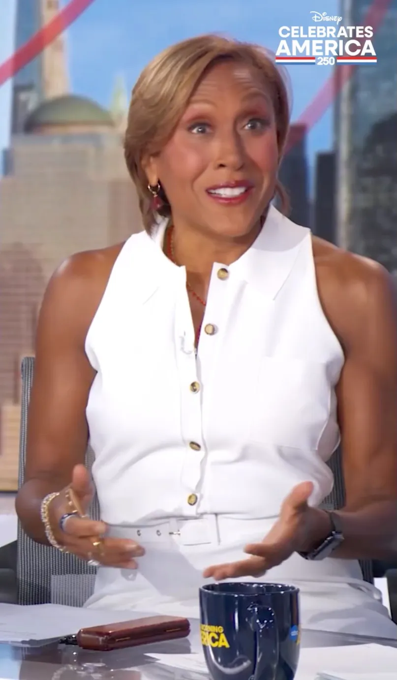 Robin Roberts speaking at the "Disney Celebrates America 250" event.