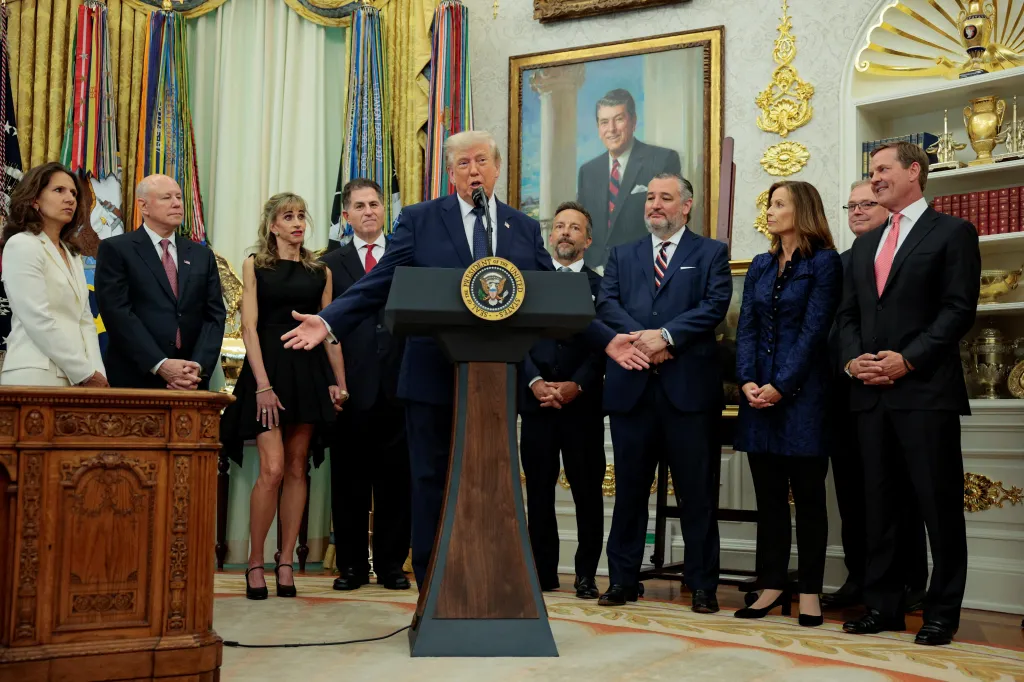 President Trump called Michael and Susan Dell "truly incredible" after the couple pledged more than $6 billion to Trump Accounts.