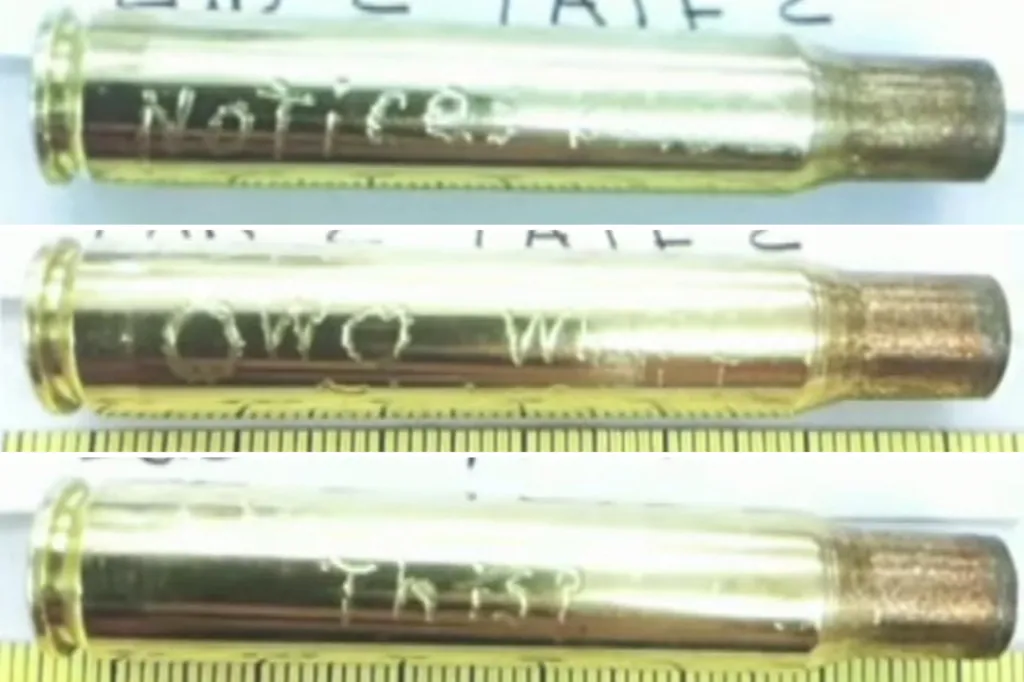 Bullet casings with messages allegedly engraved by Tyler Robinson before shooting Kirk.