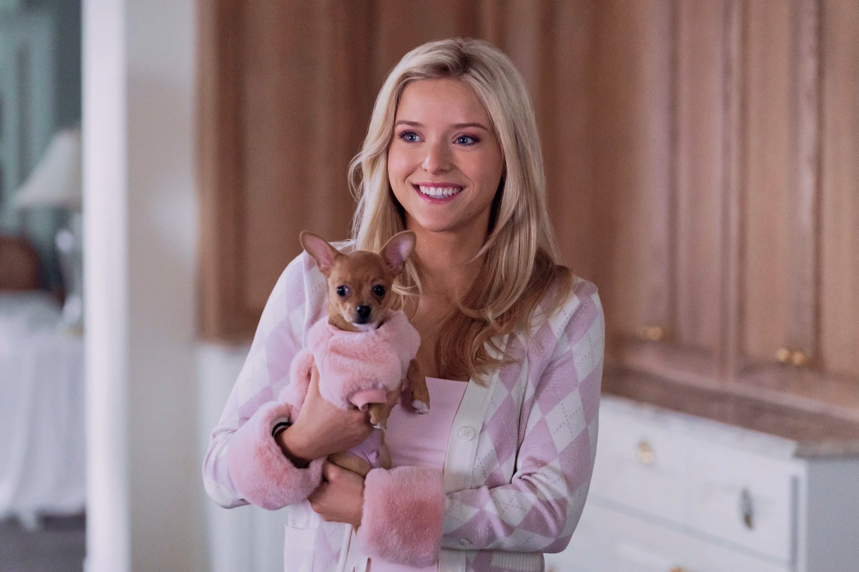 This image released by Prime Video shows Lexi Minetree, as Elle Woods, in a scene from "Elle." (Jessica Brooks/Prime Video via AP)