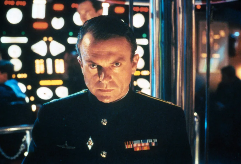 Sam Neill as an actor on the set of The Hunt for Red October.