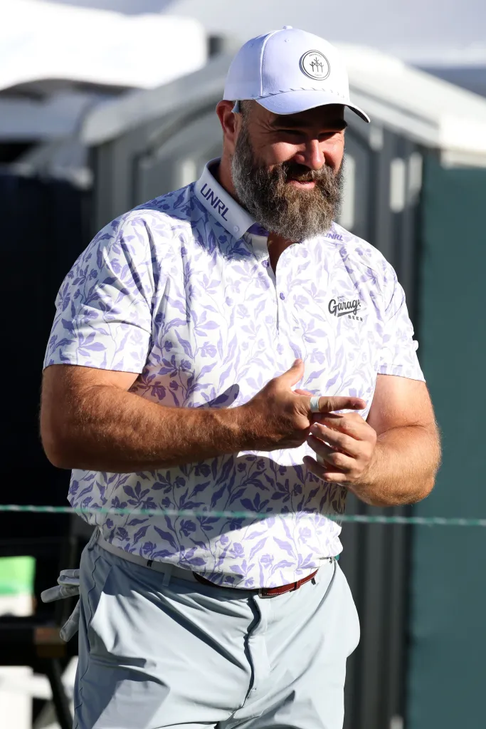 Jason Kelce prepping his fingers for golf at the American Century Championships.