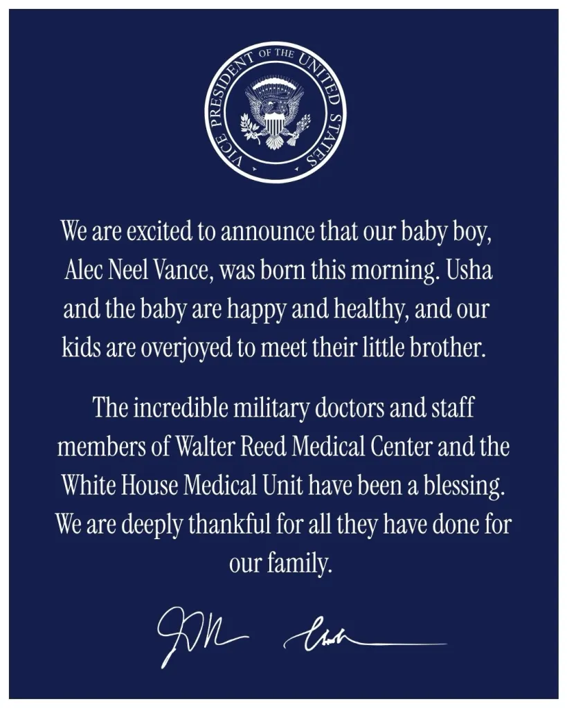 Baby Alec Neel's birth announcement