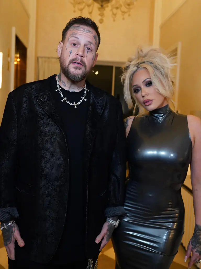Jelly Roll and Bunnie XO posing together.