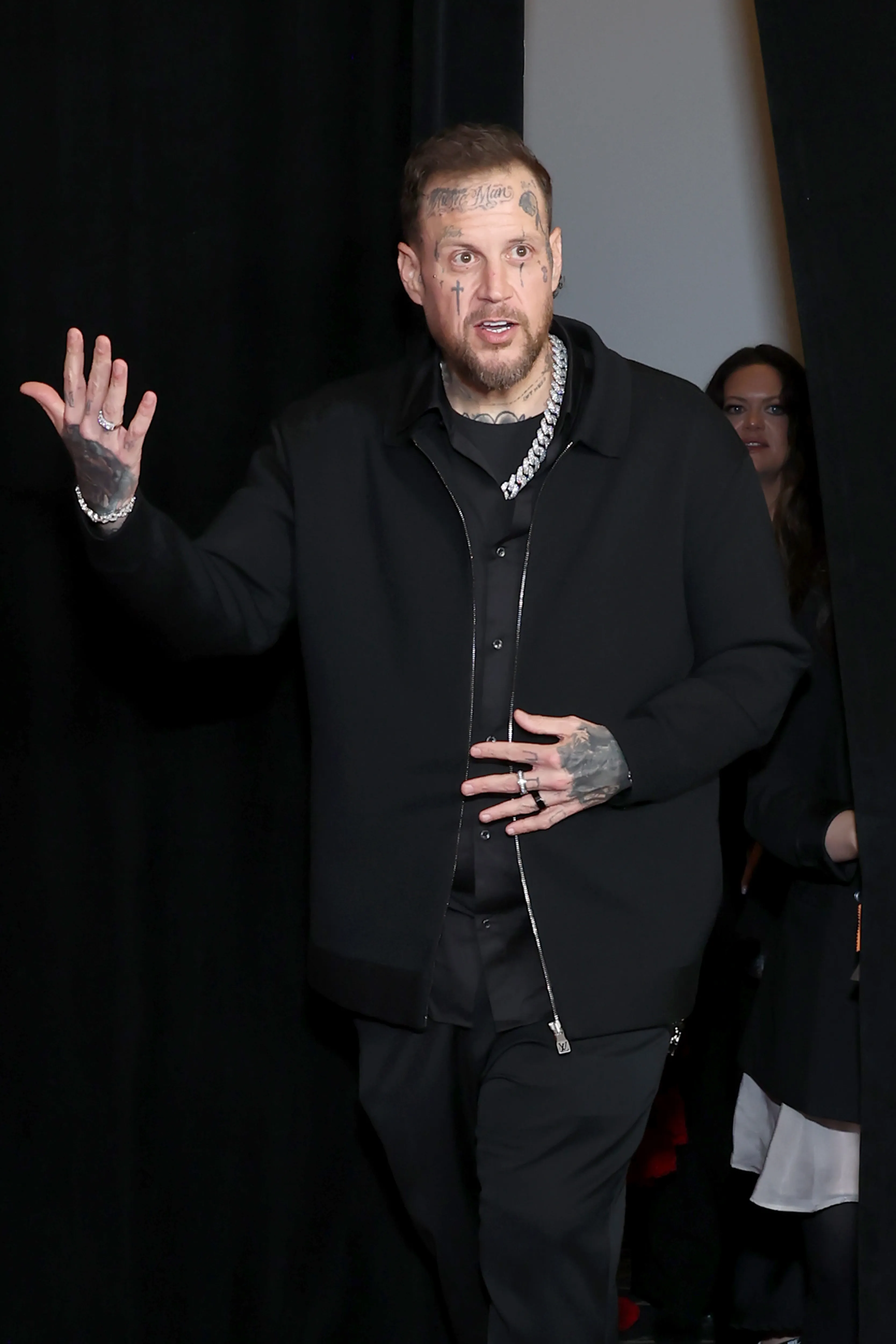Jelly Roll posing at the 68th Grammy Awards.