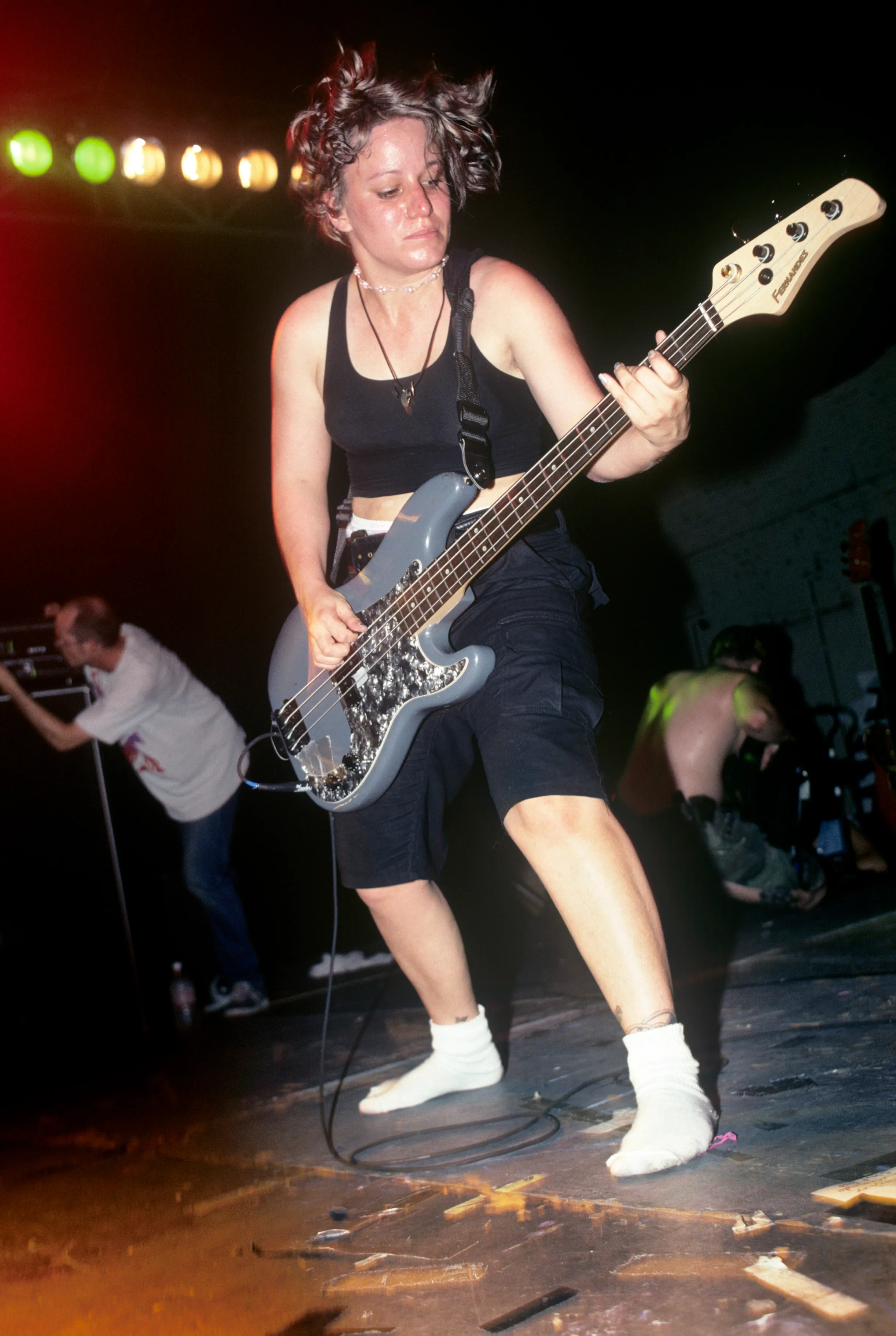 Jennifer Finch performing with L7 at The Academy.