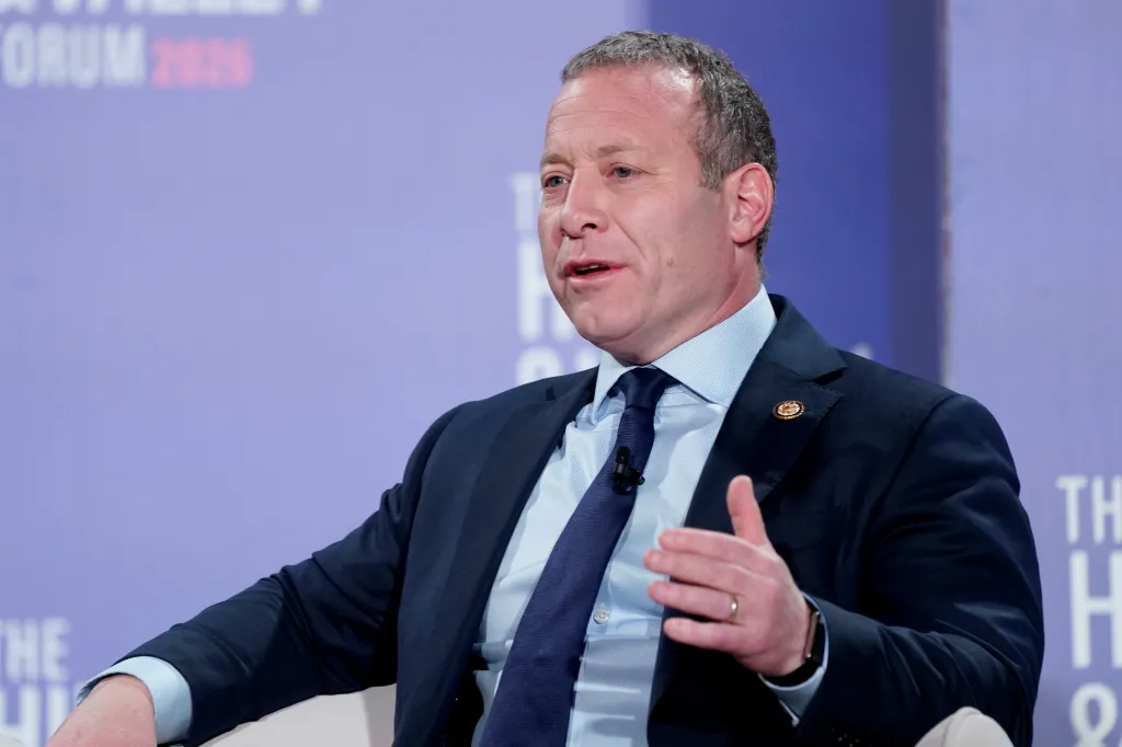 Josh Gottheimer speaking at the Competing and Setting the Standards in the AI Era panel.
