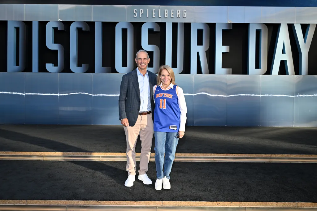 John Molner and Katie Couric at the premiere of "DISCLOSURE DAY."
