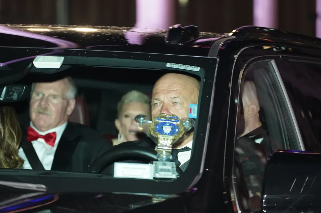 Kansas City Chiefs Head Coach Andy Reid in a car.