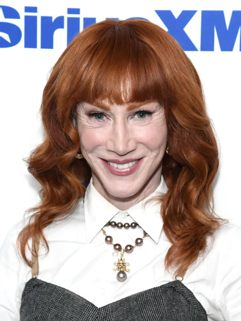 Kathy Griffin smiles at SiriusXM Studios.