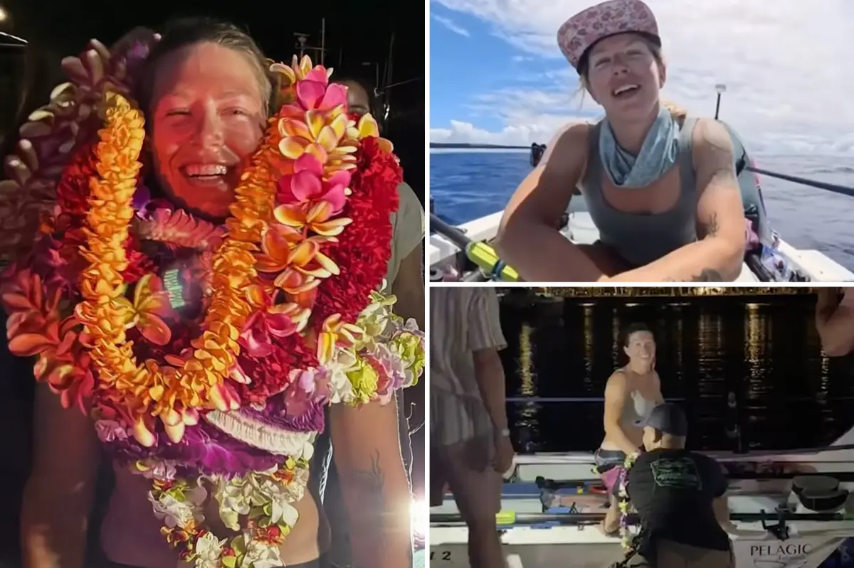 Youngest woman to row from California to Hawaii completes record-breaking journey