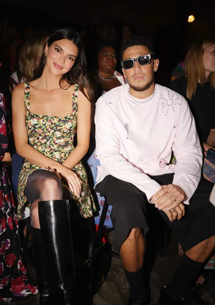 Kendall Jenner and Devin Booker attend the Marni Spring 2023 runway show.