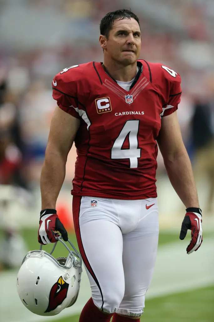Arizona Cardinals kicker Jay Feely looking on before a game.