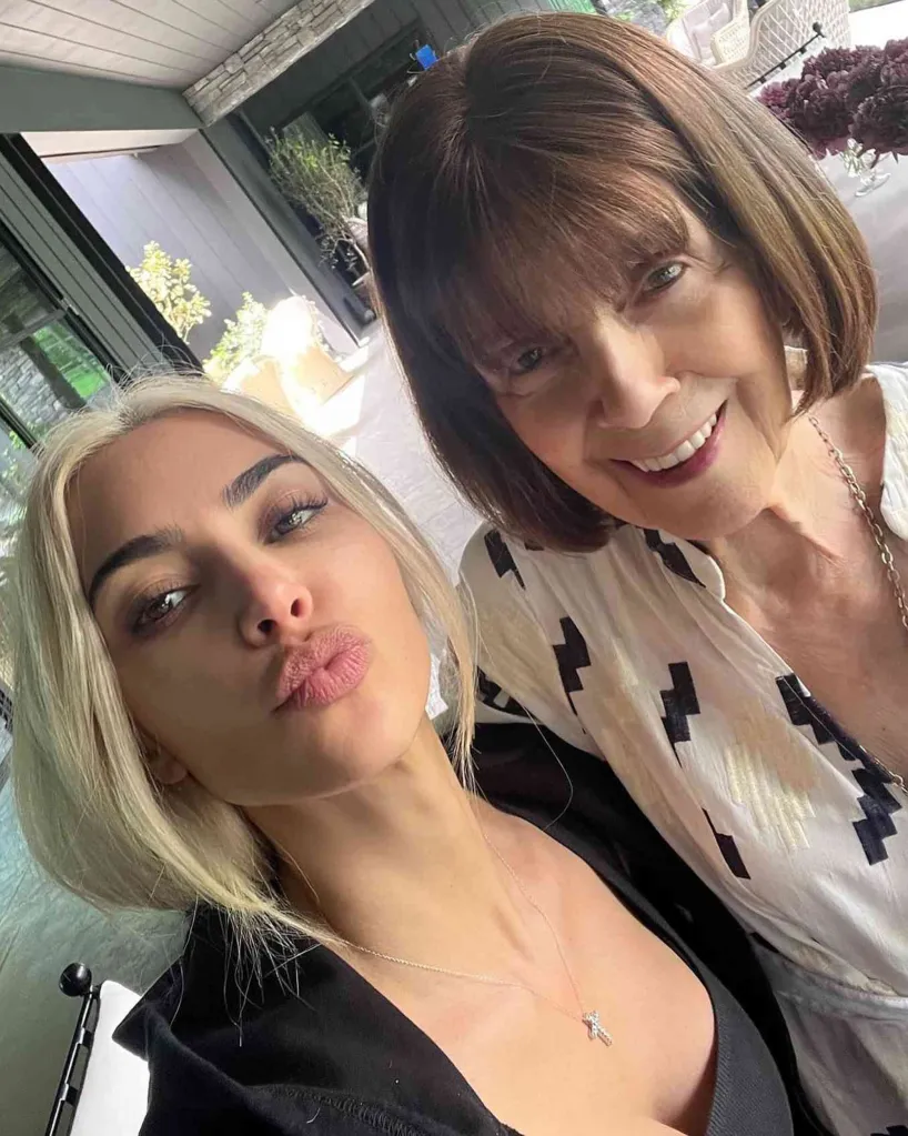 Kim Kardashian taking a selfie with her grandmother MJ.