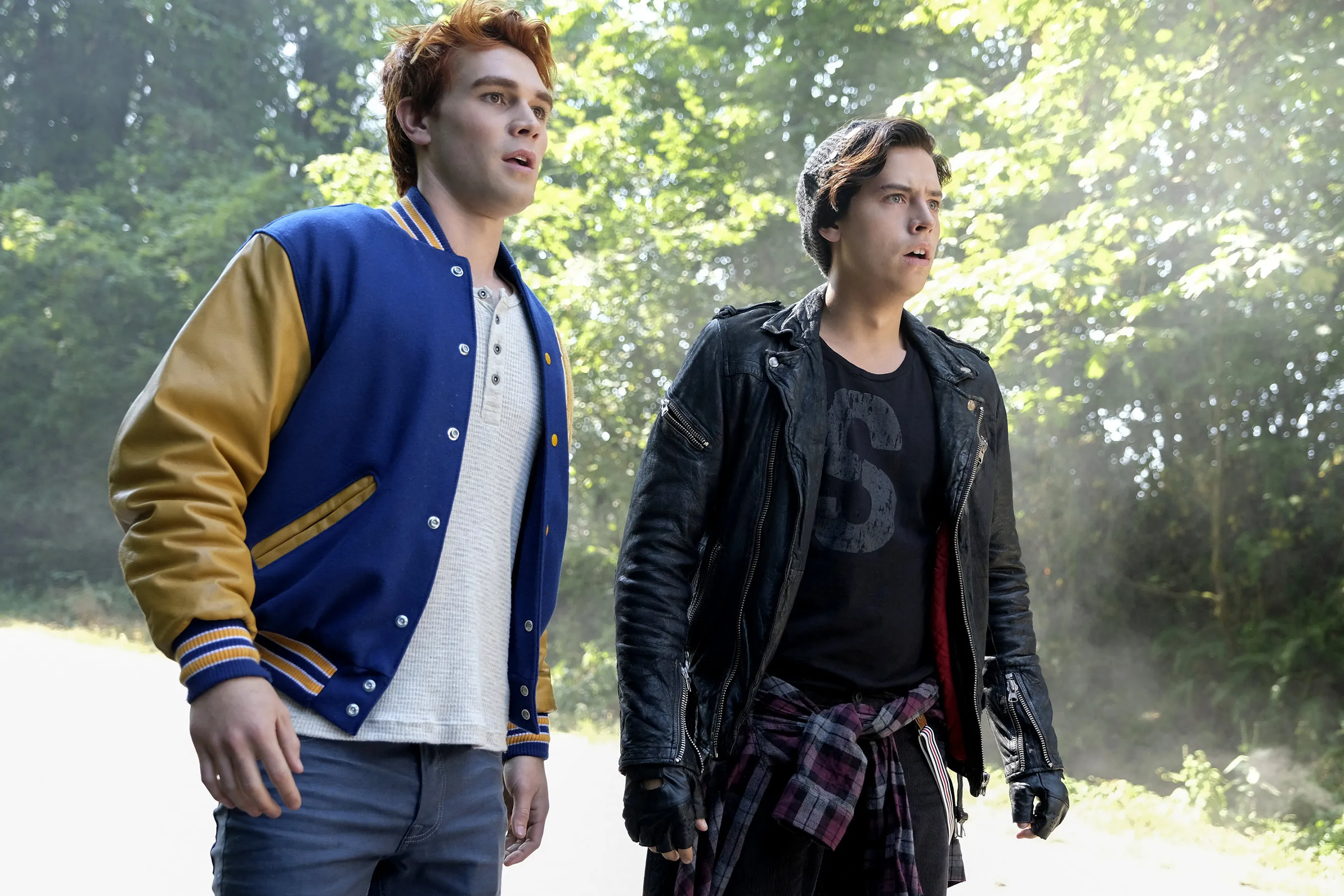 KJ Apa and Cole Sprouse as Archie Andrews and Jughead Jones in Riverdale.