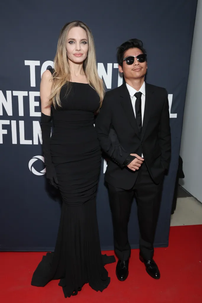 Angelina Jolie and Pax Jolie-Pitt on the red carpet at the Toronto International Film Festival.