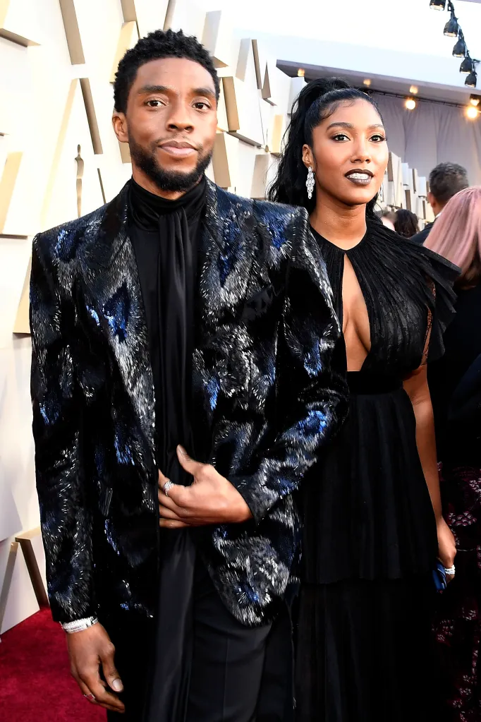 Chadwick Boseman and Taylor Simone Ledward attend the 91st Annual Academy Awards.