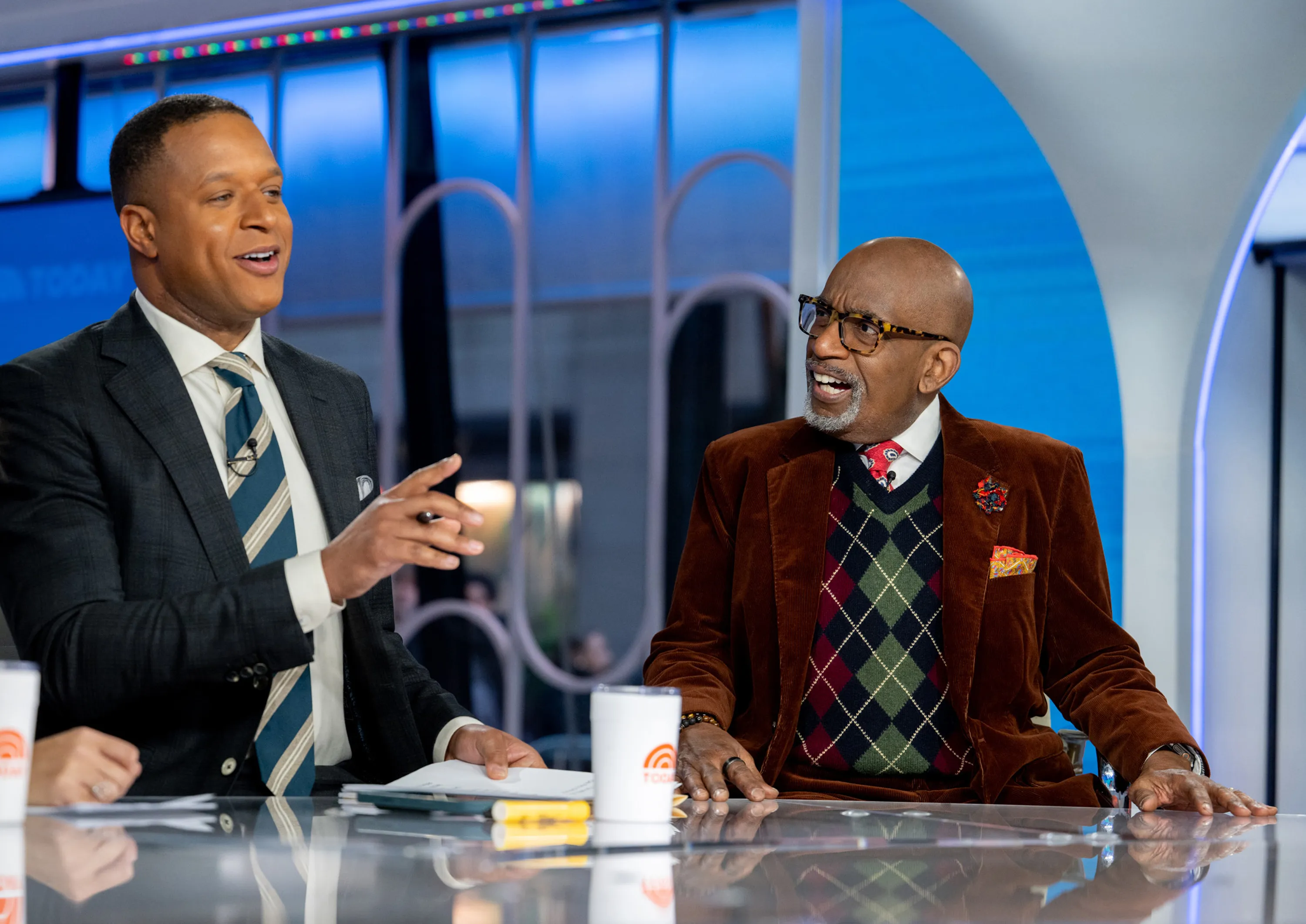 Craig Melvin and Al Roker on the "Today" show set.