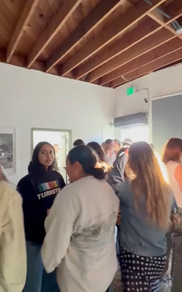 People waiting in line at the Love Island Watch Party in Venice Beach at Saba.