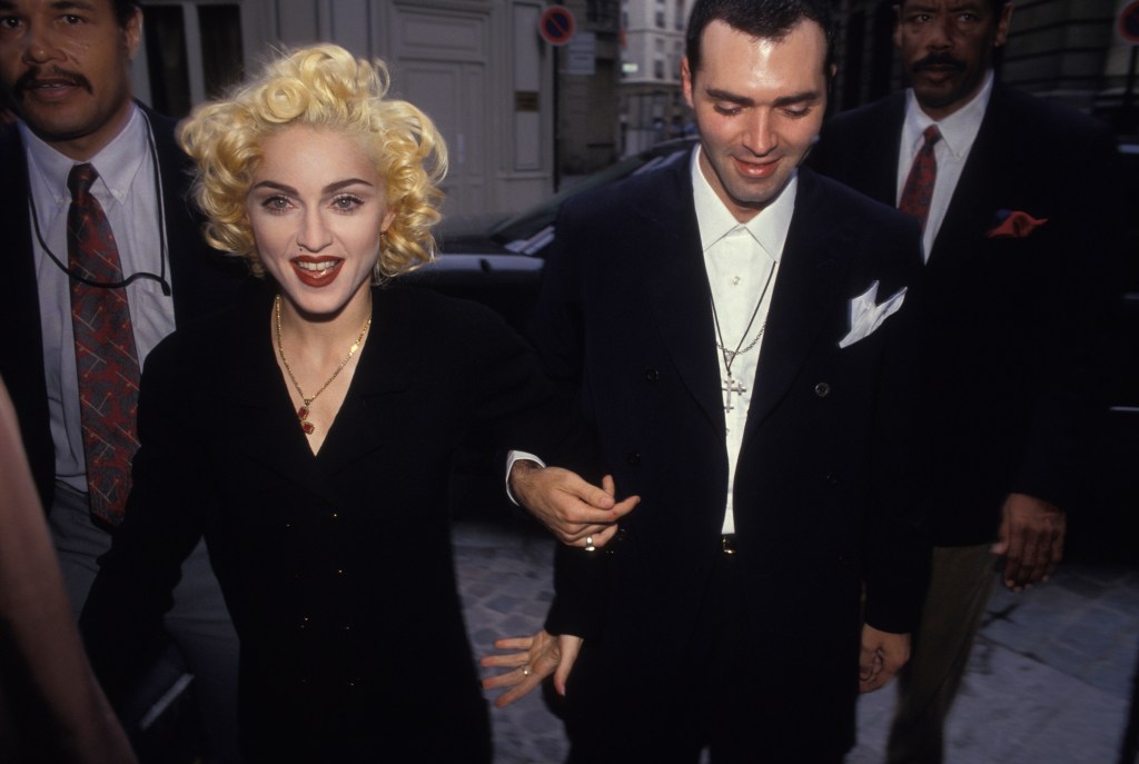 Madonna and her brother Christopher Ciccone arriving at a gallery.
