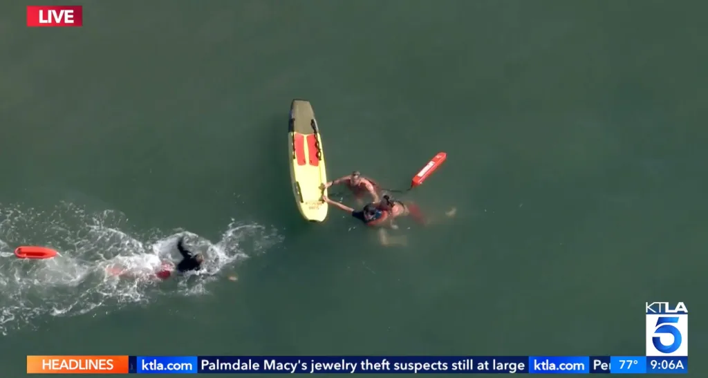 Police chase at Will Rogers State Beach.
