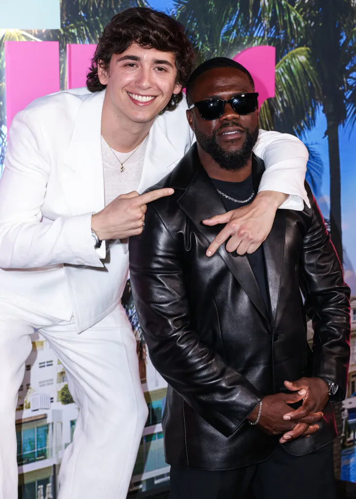 Marcello Hernandez and Kevin Hart posing at the Netflix '72 Hours' screening.