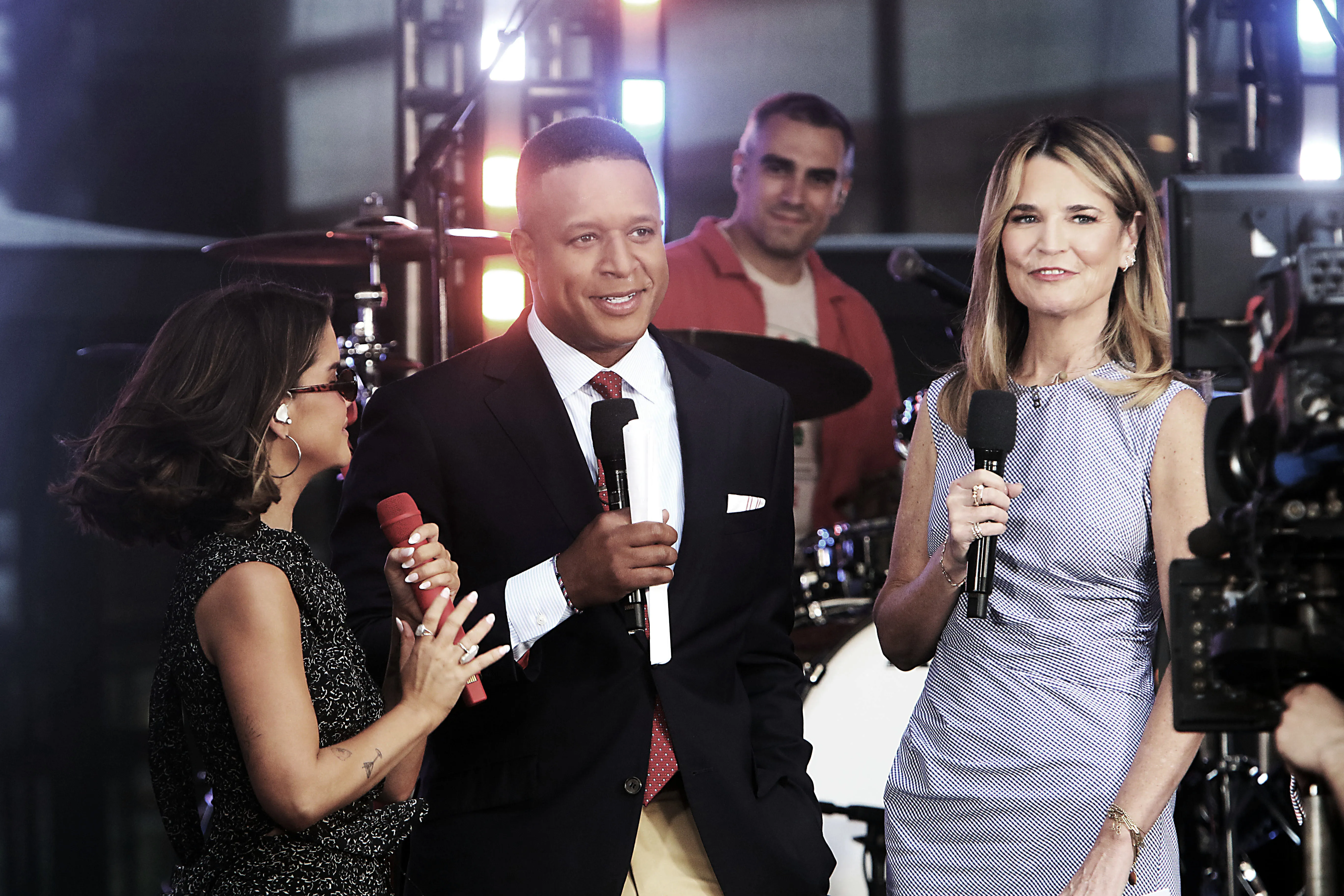 Maren Morris, Craig Melvin, and Savannah Guthrie at the Today Citi Concert Series.