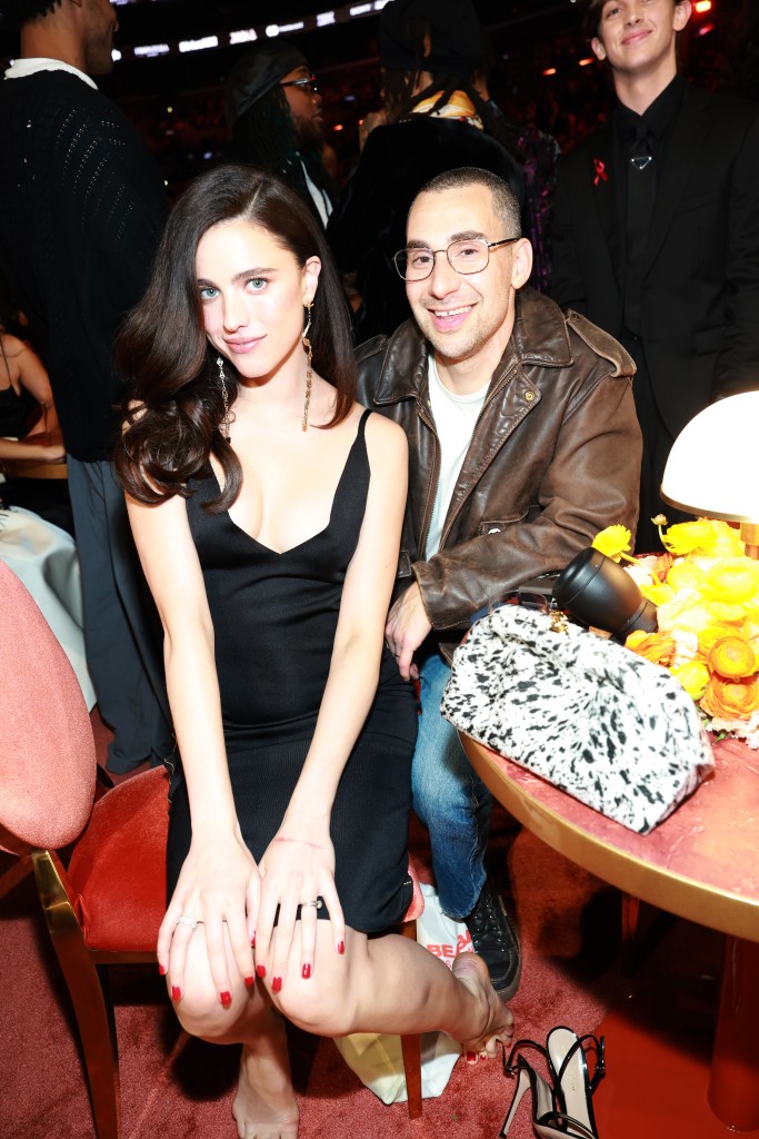 Margaret Qualley and Jack Antonoff attending the 68th GRAMMY Awards.