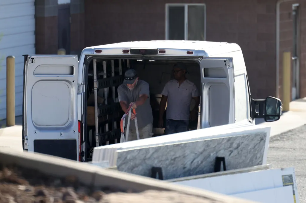 Matthew Robinson works out of a company van.