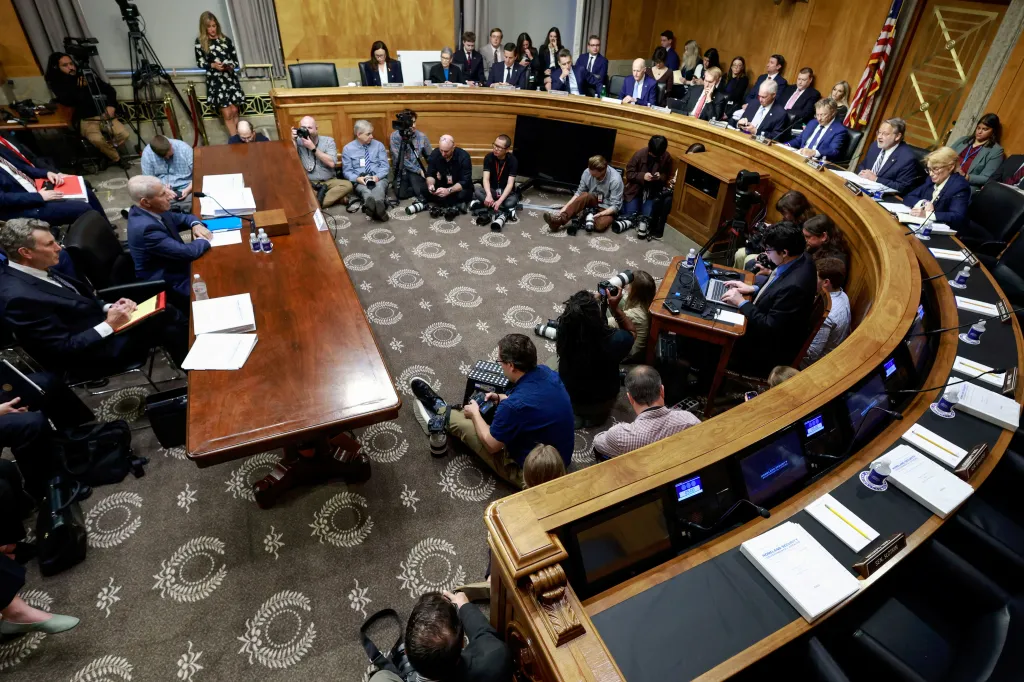 Former NIAID Director Anthony Fauci appears before a U.S. Senate panel.