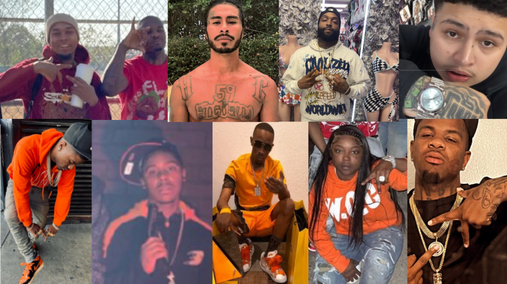 Collage of 10 photos of individuals associated with the Hoover Gang.