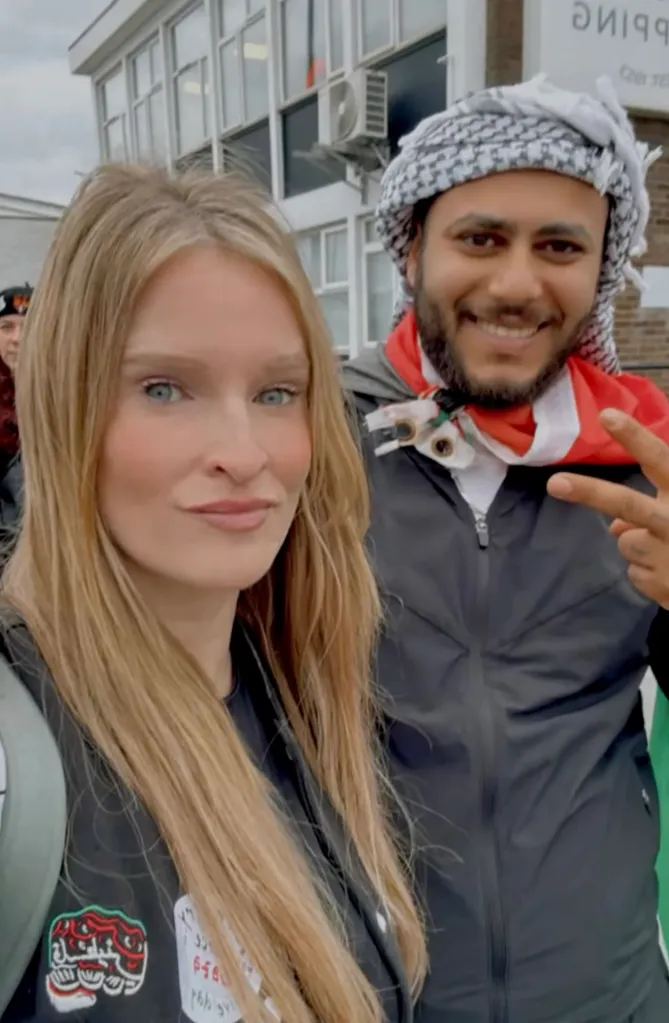 Jamey Carney with suspected killer boyfriend Ahmad Alsaqer at an anti-war protest in Ireland.