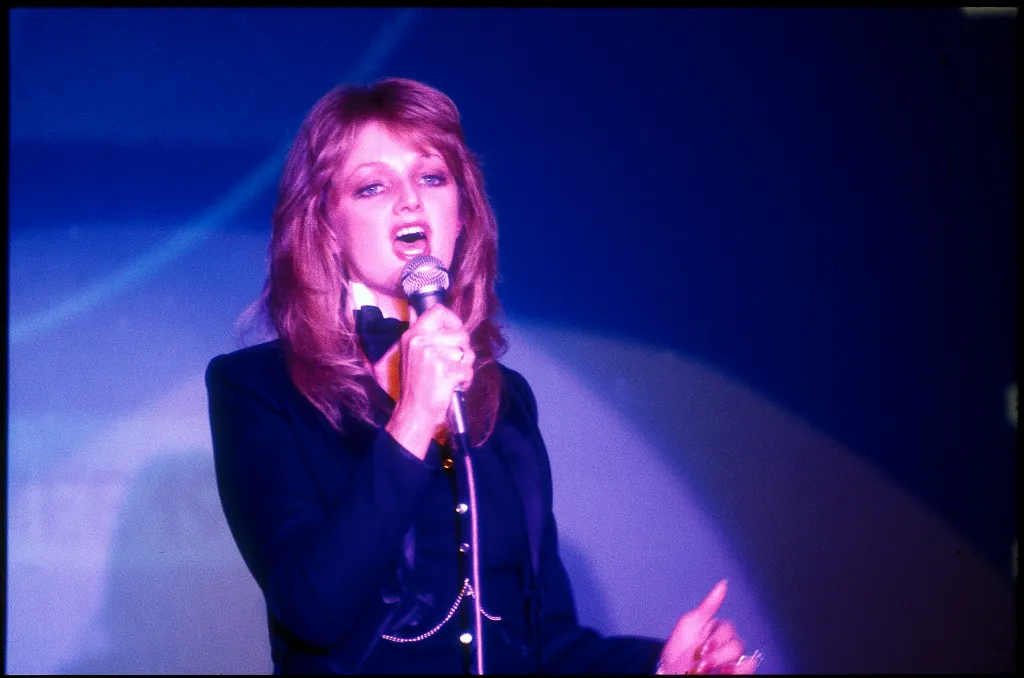 Bonnie Tyler performing live on stage.