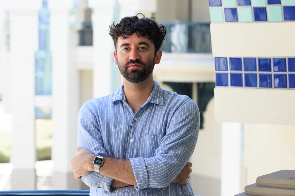 Miles Rubin, Columbia University alumnus, poses for a portrait.