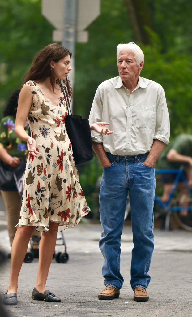 Richard Gere and Diana Silvers filming "Asymmetry" in New York City.