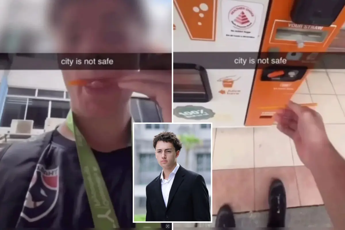 French student pleads guilty and is fined for a straw-licking stunt in Singapore