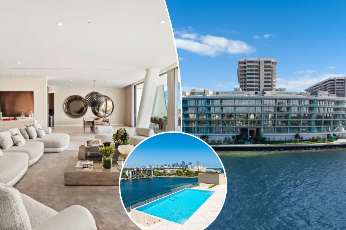 Inside a new $23.5M Florida penthouse with a private pool — in the first new building built on a private Miami island in 47 years