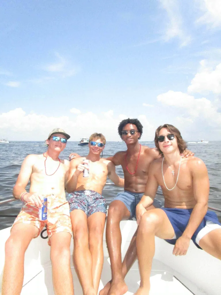 Nolan Wells, second from right, with friends during July 4 celebrations