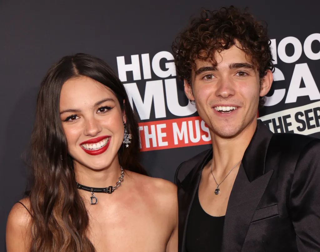 Olivia Rodrigo and Joshua Bassett attend the "High School Musical: The Musical: The Series" Season 3 premiere.