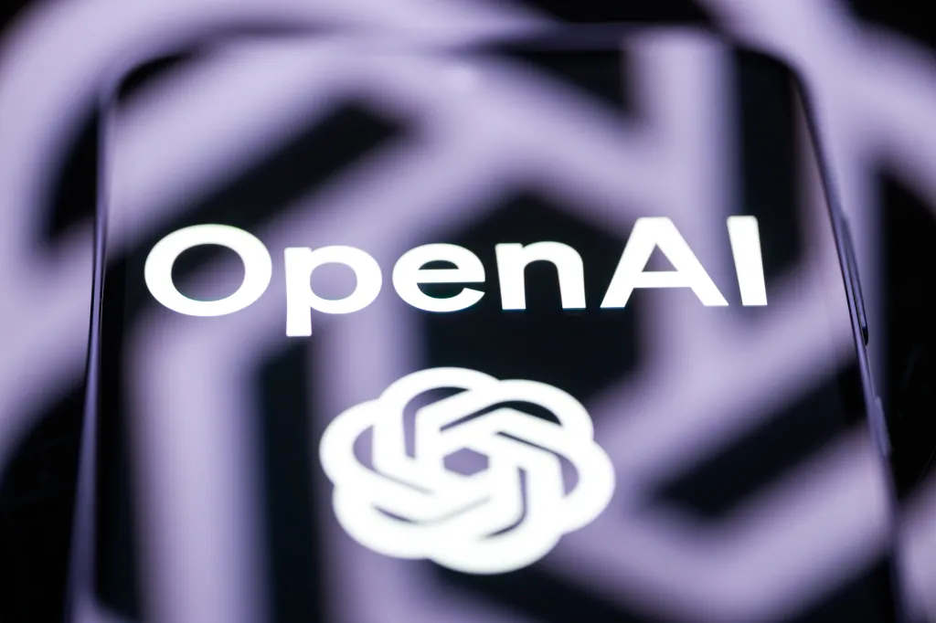 OpenAI logo displayed on a mobile phone screen.