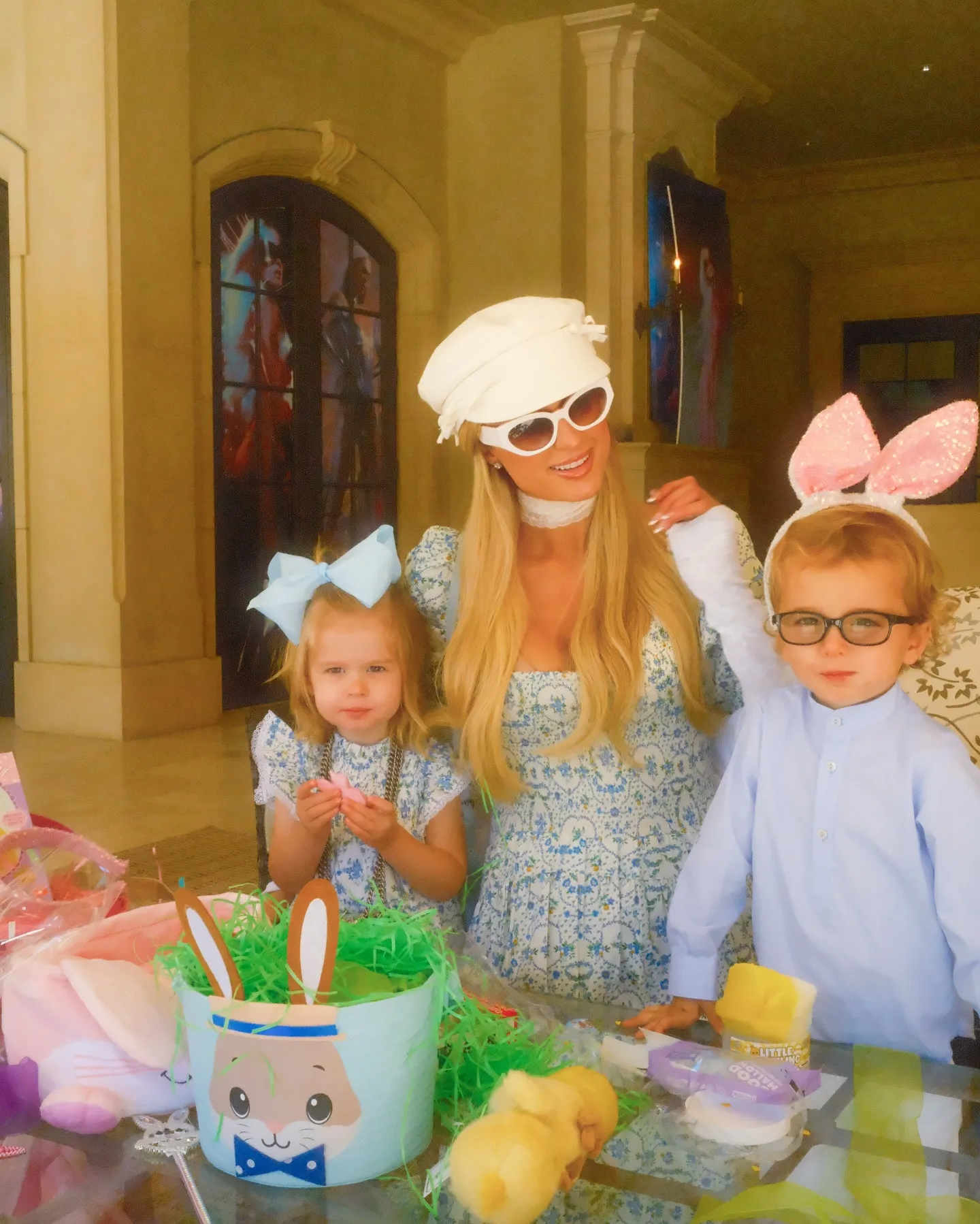 Paris Hilton celebrating Easter with her children, London Marilyn Hilton Reum and Phoenix Barron Hilton Reum.