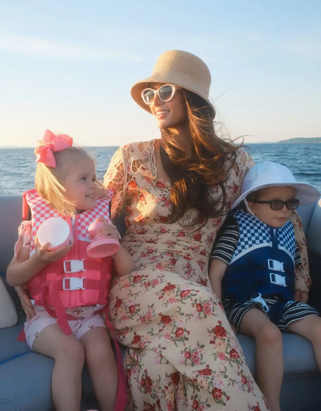 Paris Hilton with children Phoenix and London at the Traverse City Cherry Festival.