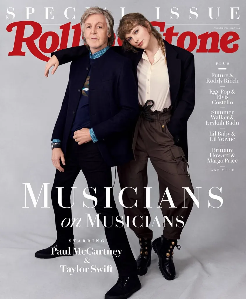 Paul McCartney and Taylor Swift on the cover of Rolling Stone.