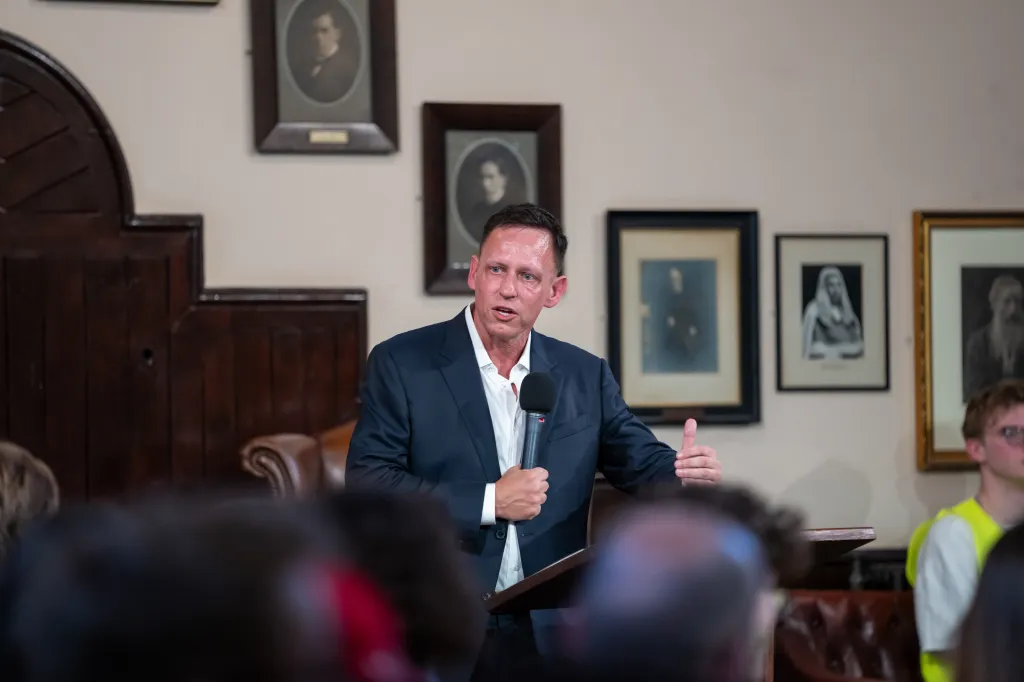 Peter Thiel speaking at The Cambridge Union.