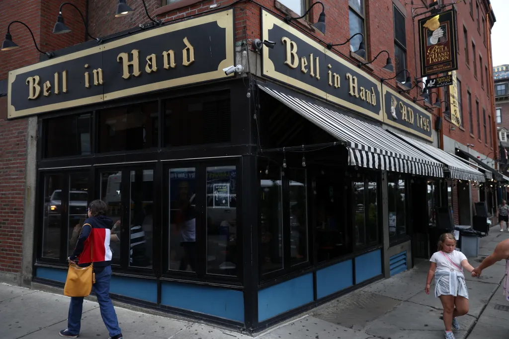 Exterior of the Bell in Hand Tavern.