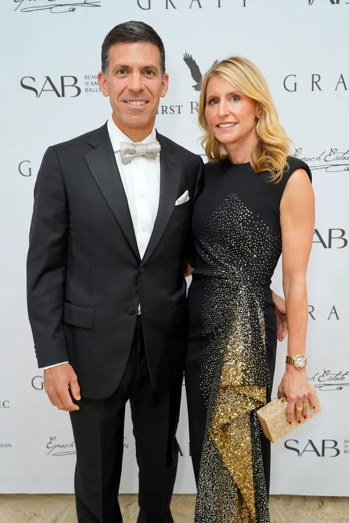 John Waldron and Amanda Waldron in formal wear at the School of American Ballet Winter Ball.