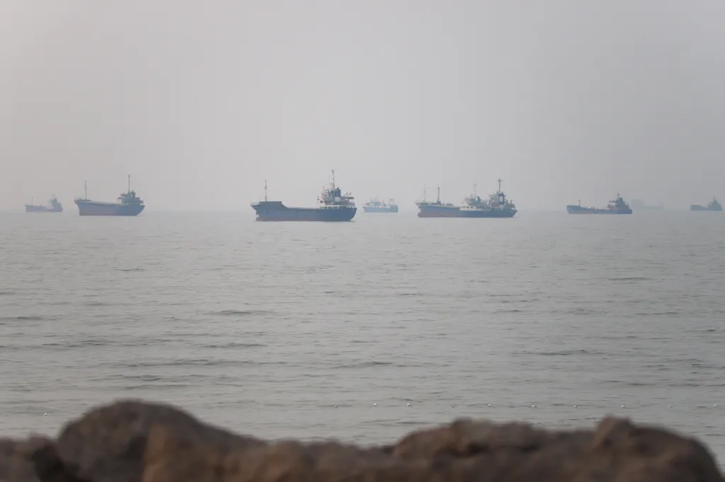 essels in the Strait of Hormuz near the beach of Bandar Abbas, Iran, June 30, 2026.
