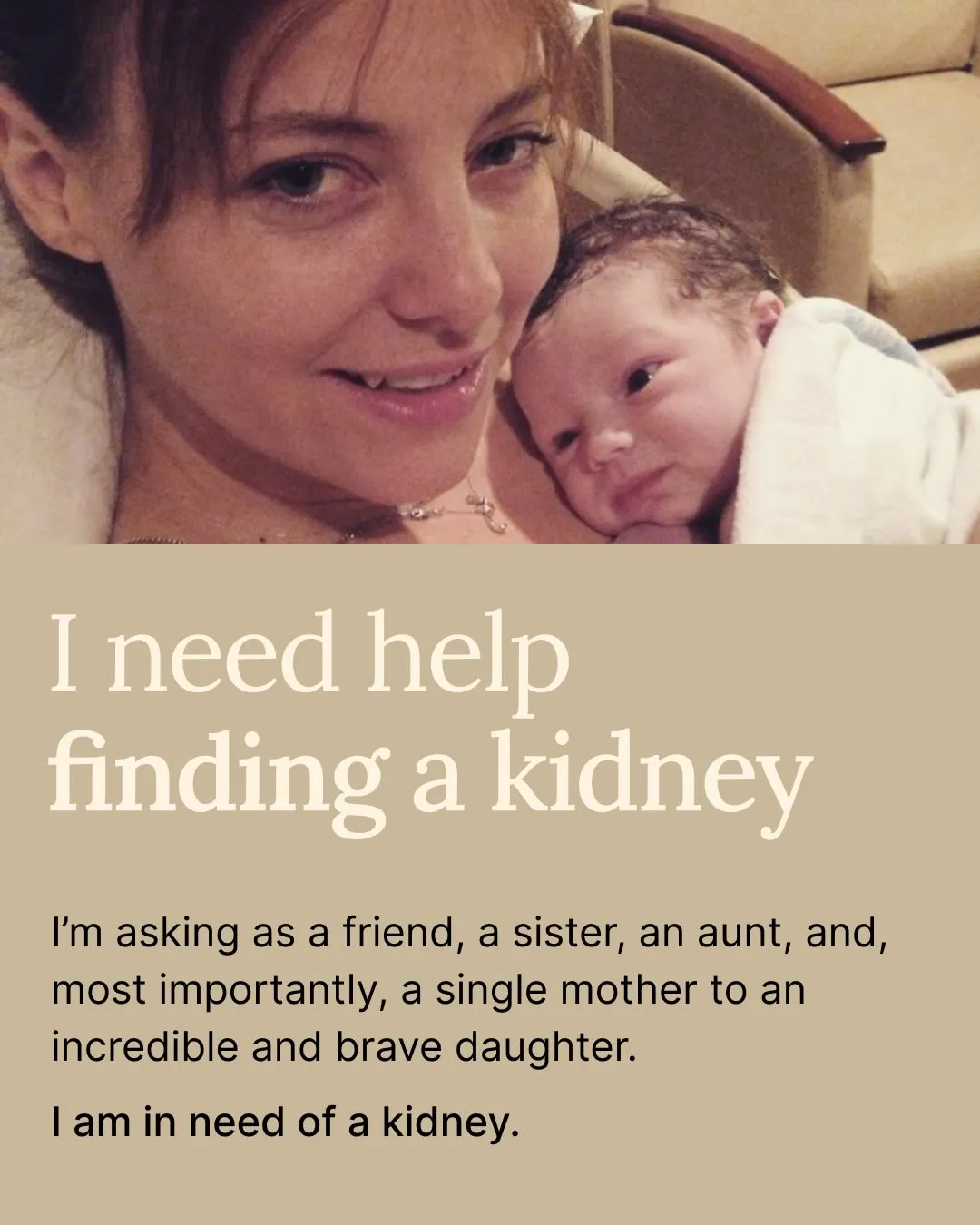 A woman holding a baby with text that reads,