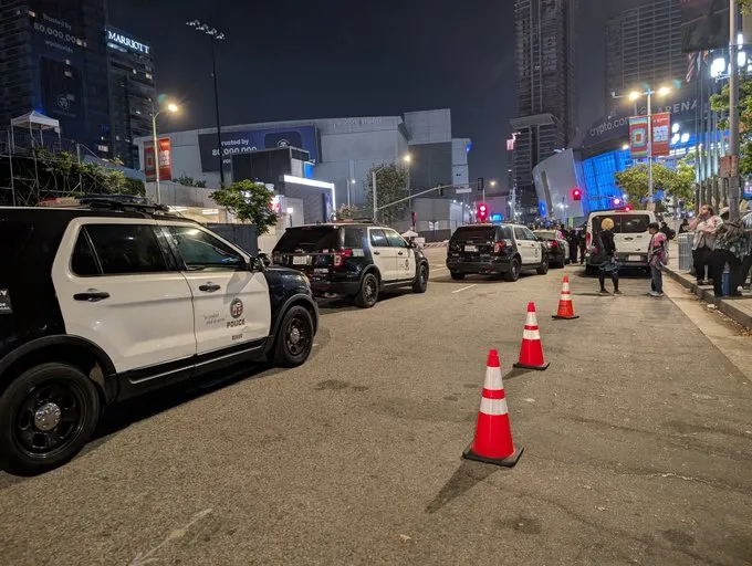 Police responded to a large late-night crowd outside Anime Expo in Los Angeles.